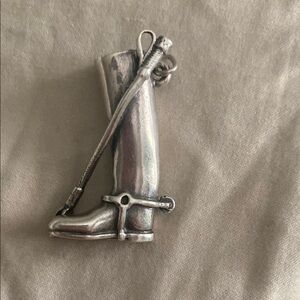 Sterling Silver Riding Boot Pendant 925